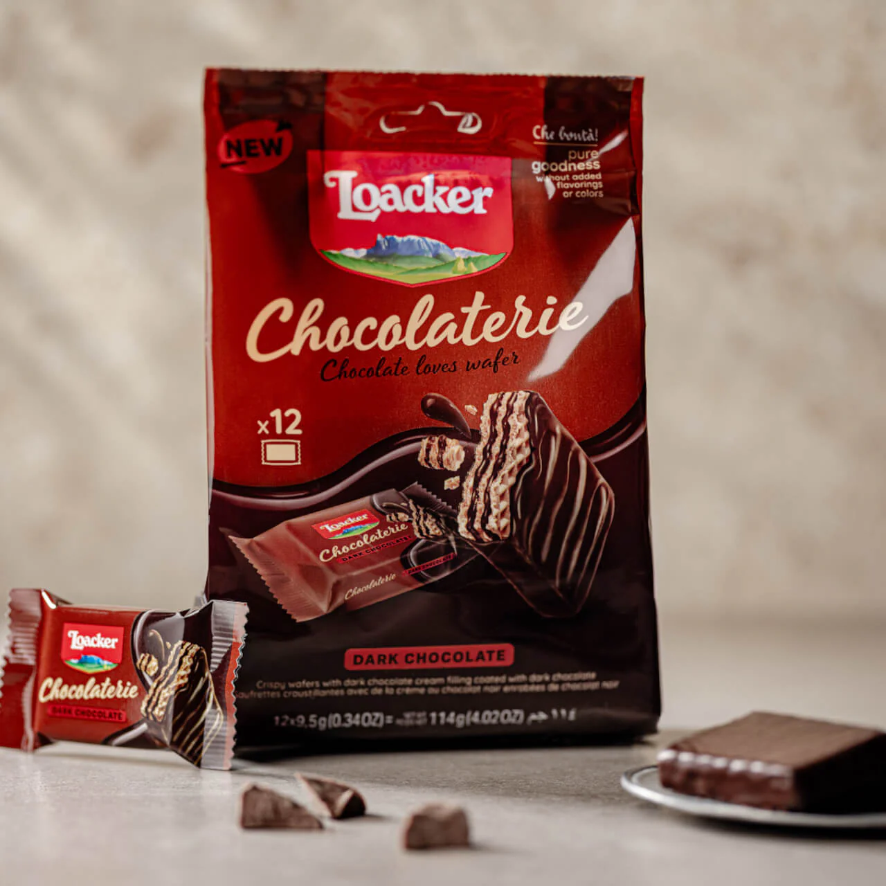 Chocolaterie Dark Chocolate, Chocolate Covered Wafer Squares, 12-ct. Bag - Image 5