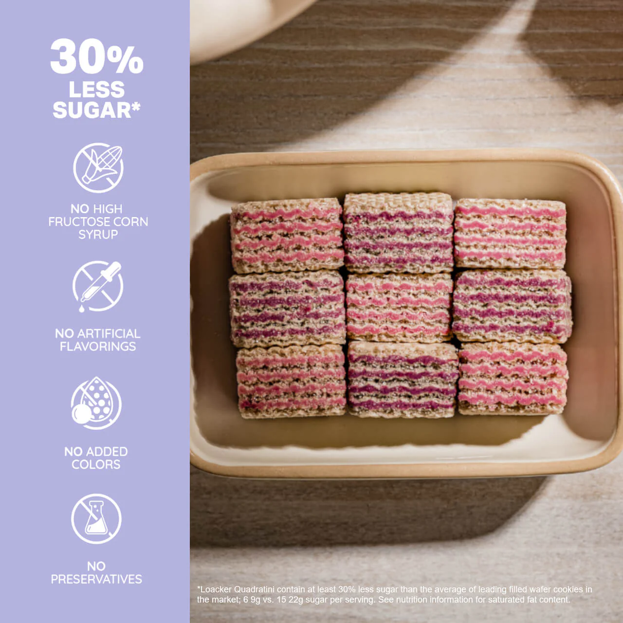 Quadratini Blueberry-Yogurt, Creme-Filled Wafers, 7.76 oz. Bag - Image 3