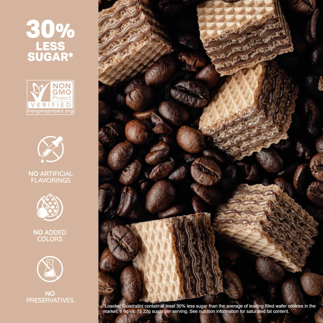 Quadratini Cappuccino, Creme-Filled Wafer Cookies, 7.76 oz. Bag - Image 3