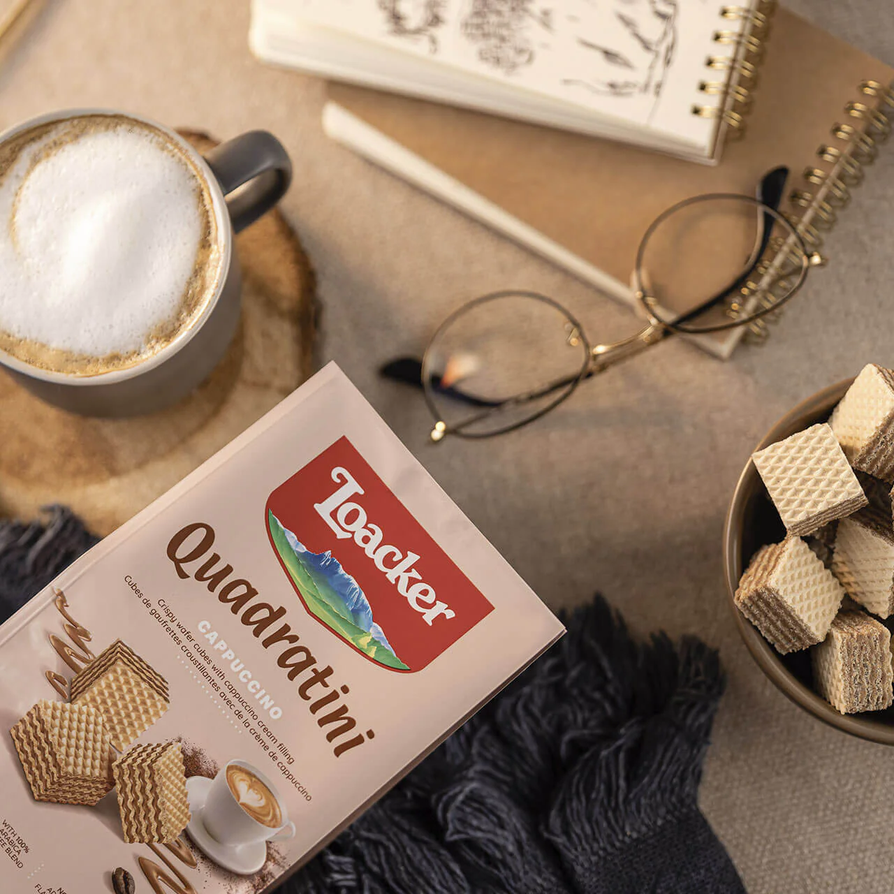 Quadratini Cappuccino, Creme-Filled Wafer Cookies, 7.76 oz. Bag - Image 4