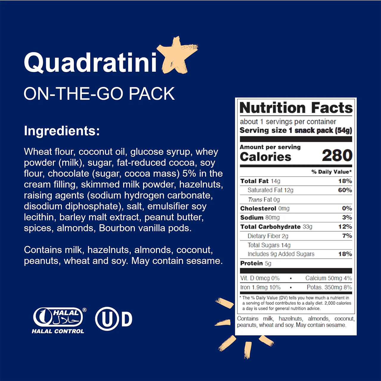 Quadratini Chocolate Bite-Size Wafer Cookies, On-the-Go Pack, 1.90 oz, Box of 12 (Wholesale) - Image 4