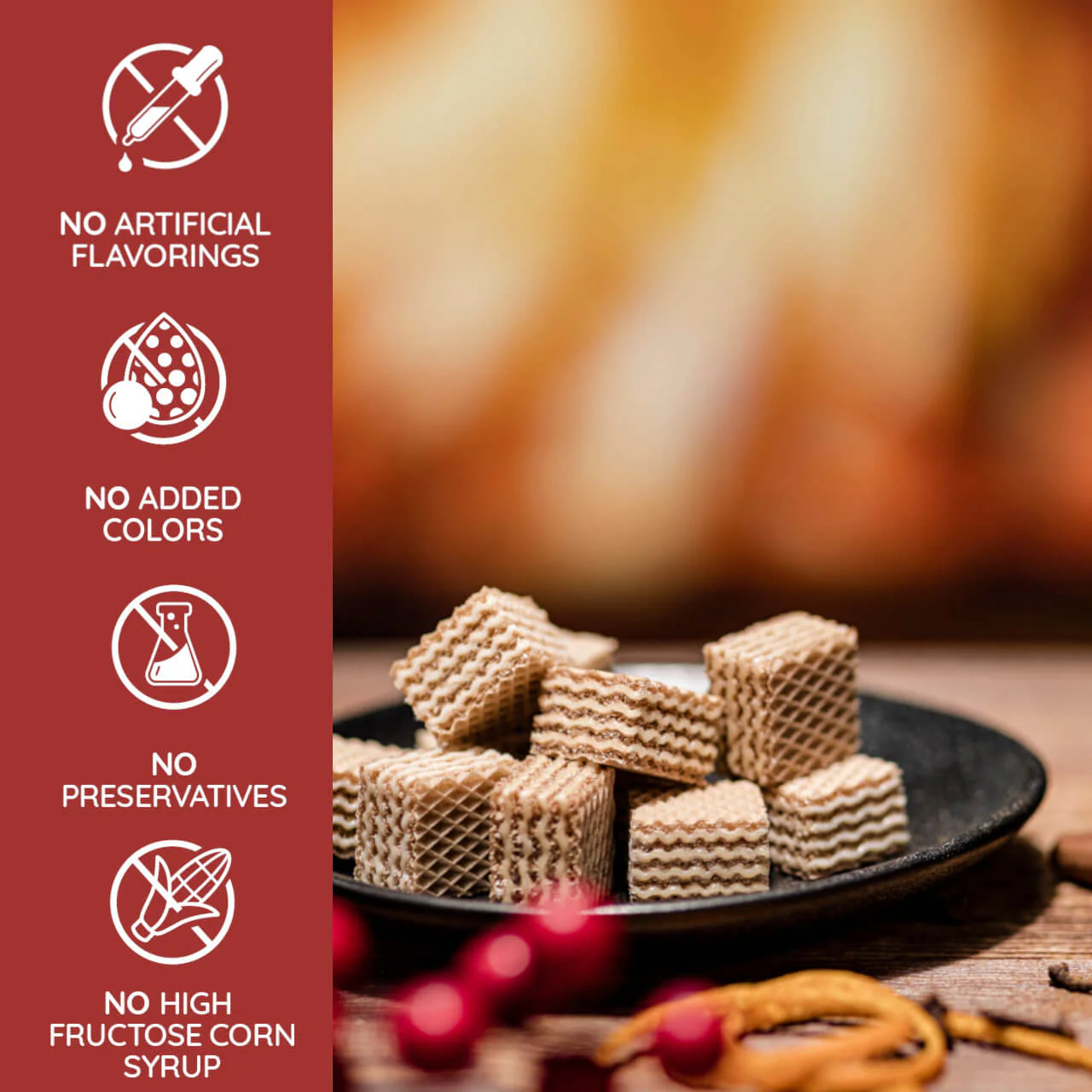 Quadratini Cinnamon, Creme-Filled Wafer Cookies, 8.82 oz. Bag - Image 3