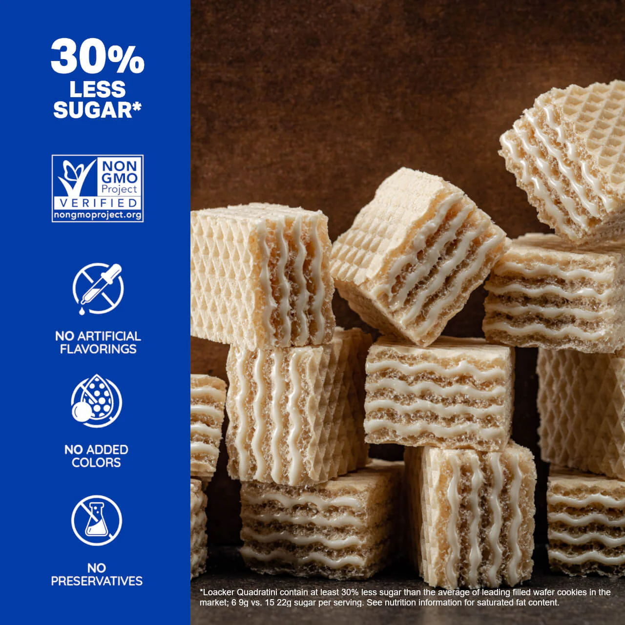 Quadratini Coconut, Creme-Filled Wafer Cookies, 8.82 oz. Bag - Image 3