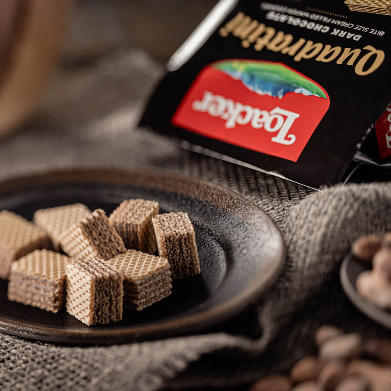 Quadratini Dark Chocolate, Creme-Filled Wafer Cookies, 8.82 oz. Bag - Image 5