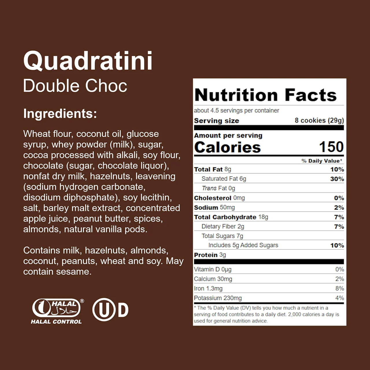 Quadratini Double Chocolate, Creme-Filled Wafer Cookies, 8.82 oz. Bag - Image 4