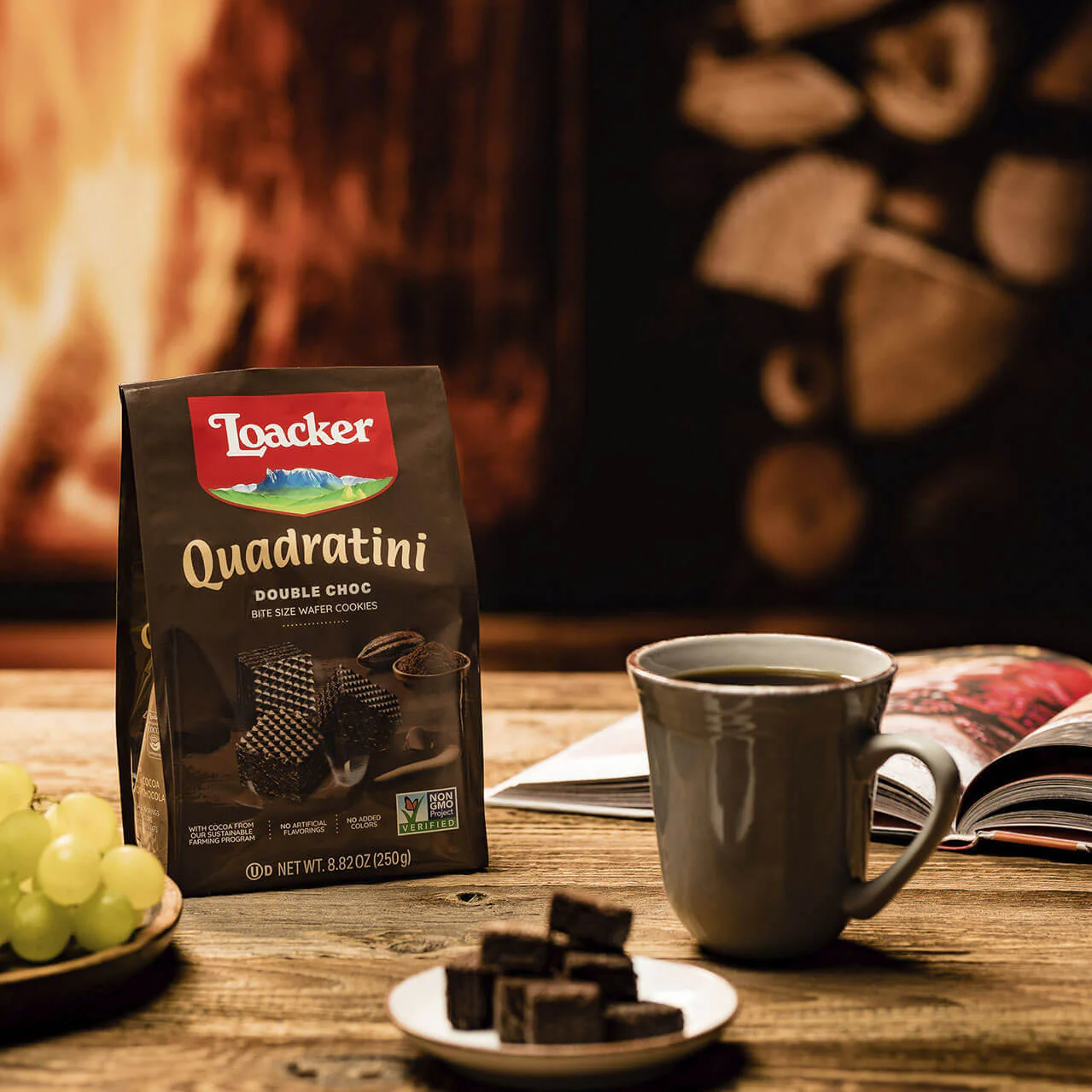 Quadratini Double Chocolate, Creme-Filled Wafer Cookies, 8.82 oz. Bag - Image 5