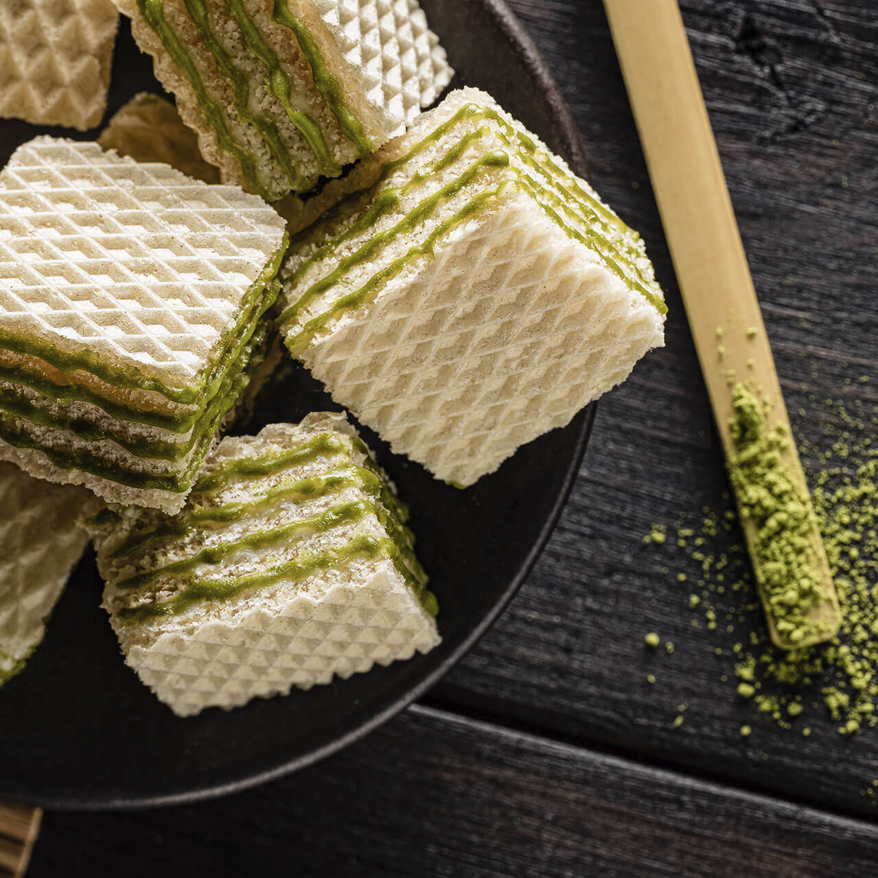 Quadratini Matcha Green Tea, Creme-Filled Wafer Cookies, 7.76 oz. Bag - Image 6