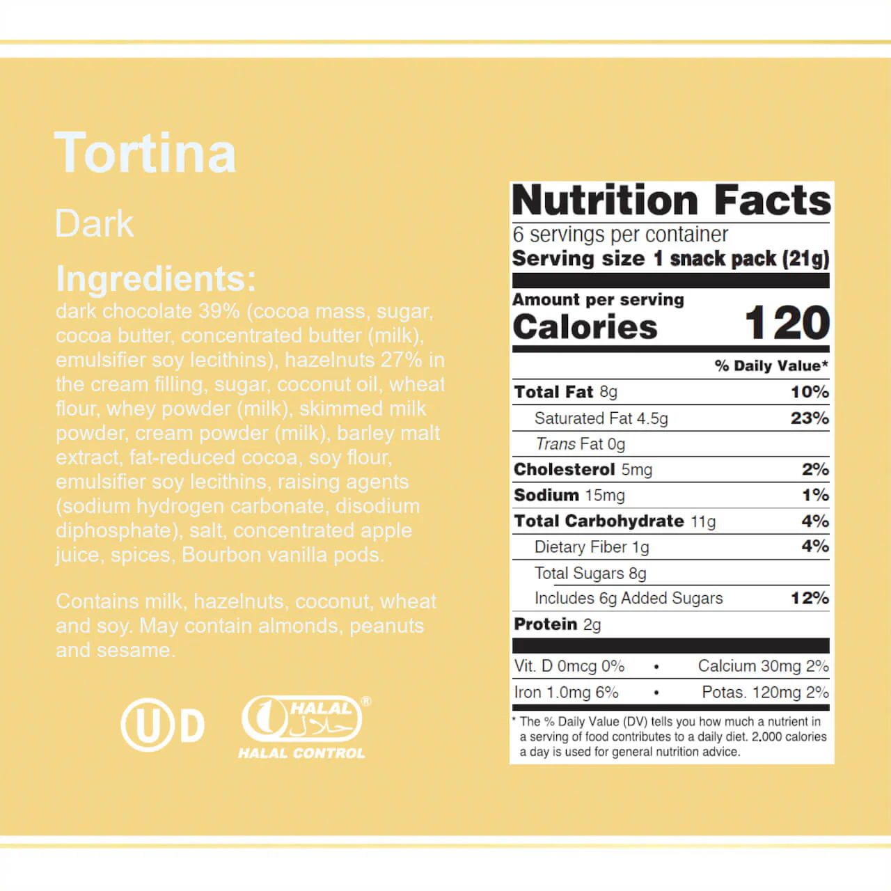Tortina Dark, Chocolate Coated Wafer Specialty, 4.44 oz. Box - Image 3